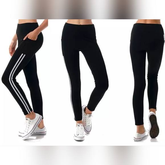 HIGH WAIST SLIMMING LEGGINGS ACTIVE YOGA WORKOUT WITH TECH POCKETS XL-3XL - Picture 4 of 14